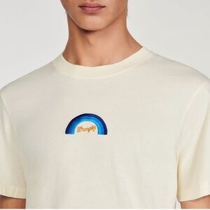 Sandro Paris x Wrangler Cream Embroidered Tee Size M